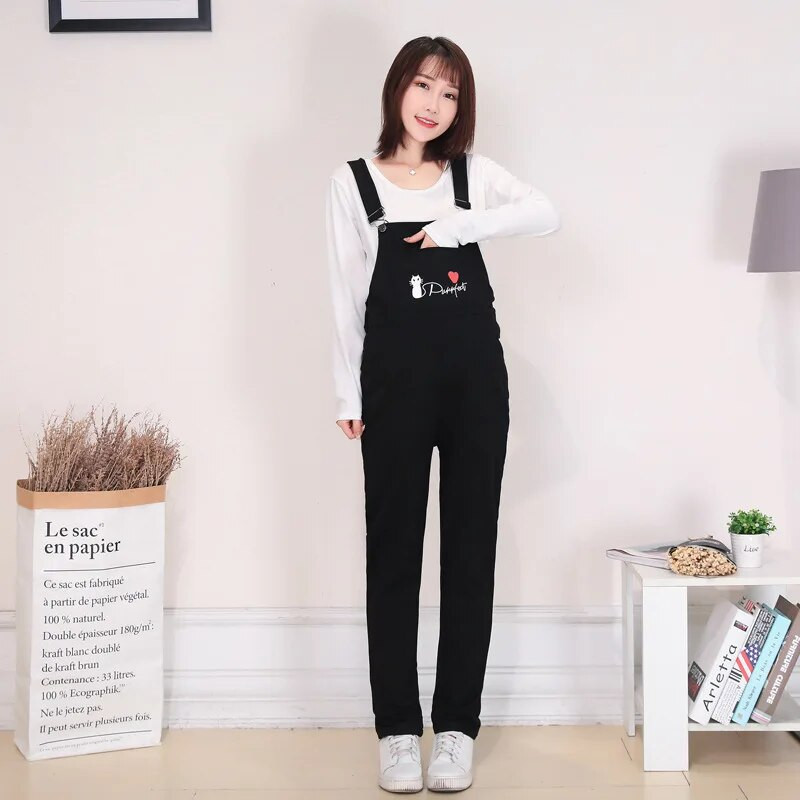 Karikatūra Grūtnieču Bib Bib Bikses Lentas Kombinezons Pavasaris Rudens Grūtniecēm Silti Rokas kombinezoni Grūtniecības Apģērbs