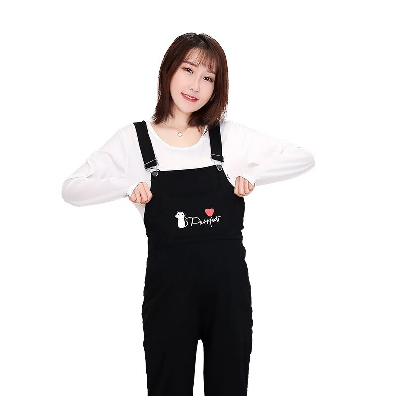 Karikatūra Grūtnieču Bib Bib Bikses Lentas Kombinezons Pavasaris Rudens Grūtniecēm Silti Rokas kombinezoni Grūtniecības Apģērbs