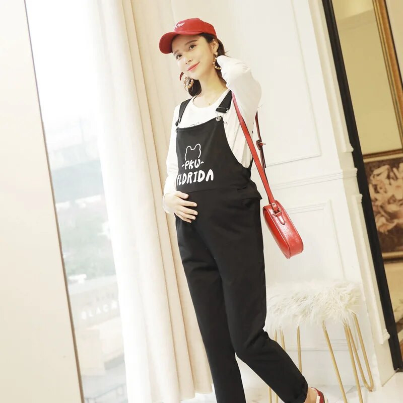 Nėščioms kelnės Velvetas kombinezonas nėščioms moterims kombinezonai Roupa Gestante Pavasaris ruduo Nėščioms kelnės Nėštumo drabužiai