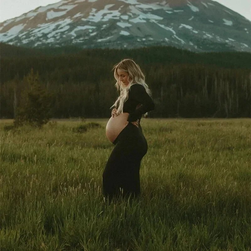 Rasedate kleidid fotosessiooniks Seksikas väljalõigatud eest avatud seljata maxi kleit Pulmapeo fotograafia Rasedatele Riided XL