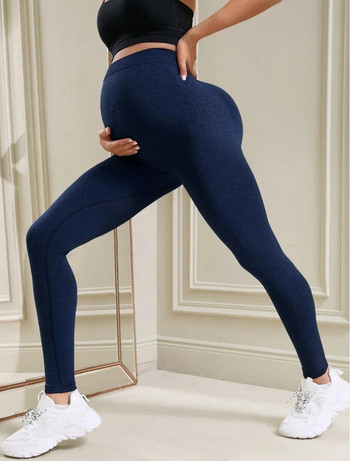Панталони за бременни Дамски панталони за бременни с висока талия и над корема Дамски клинове с пълна дължина Дрехи за бременни Бременни