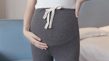 Клинове за бременни нови панталони с прилепнали крака панталони за повдигане на корема за бременни раирани клинове панталони за бременни с девет точки