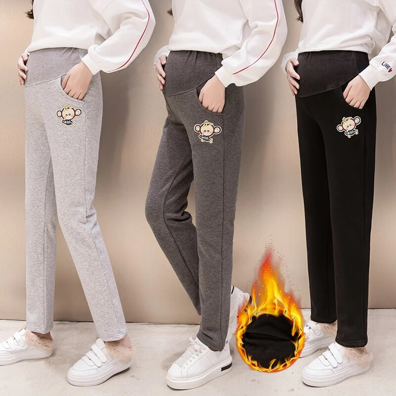 Rudens ir žiemos moterų drabužiai Moterų drabužiai Moterys Drabužiai Žieminiai Antblauzdžiai Pastorinti Aksomu Nėščiosioms Kelnės Šiltos Kelnės