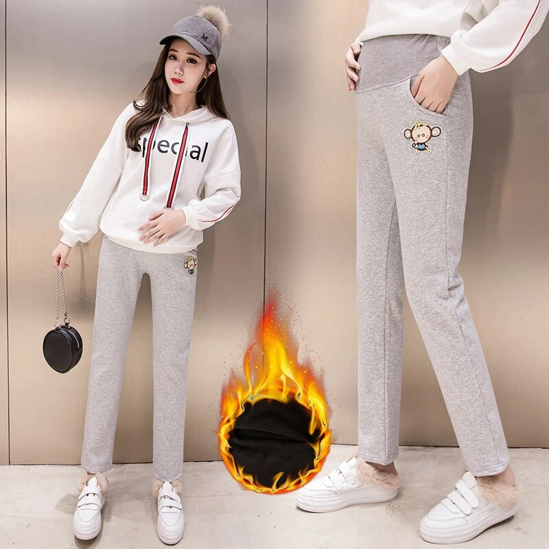 Rudens ir žiemos moterų drabužiai Moterų drabužiai Moterys Drabužiai Žieminiai Antblauzdžiai Pastorinti Aksomu Nėščiosioms Kelnės Šiltos Kelnės