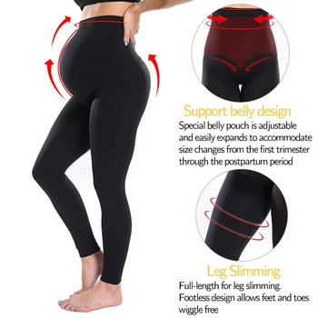 Клинове за бременни с висока талия Дамски трикотажни клинове за поддържане на корема Черни тренировъчни дрехи за бременни Панталони за оформяне на тялото