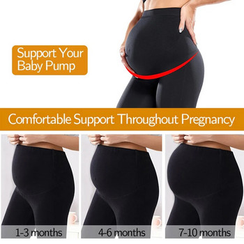 Ψηλόμεσο κολάν εγκυμοσύνης Γυναικεία υποστήριξη κοιλιάς Πλεκτά κολάν Μαύρα προπόνηση Ρούχα εγκυμοσύνης Παντελόνι Body Shaper