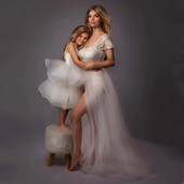 Tüllist rasedate fotograafia kleidid Body-riietus Raseda naise fotosessiooni Body koos tüllkleidiga Raseduse fotograafia