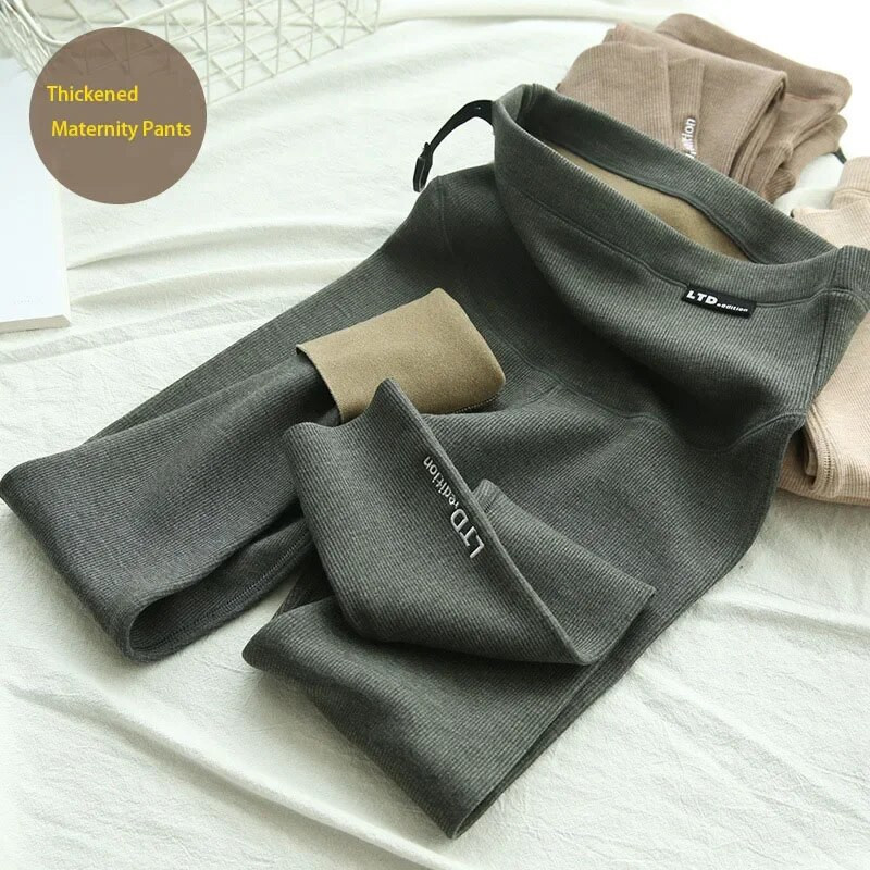 Βελούδινο κολάν εγκυμοσύνης παντελόνι για έγκυες γυναίκες Απαλά λεπτά ζεστά ρούχα εγκυμοσύνης χειμωνιάτικα παντελόνια εγκυμοσύνης συμπαγή πάχυνση