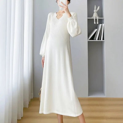 Rasedatele Soliidsed kleidid Sügistalvised riided rasedatele Mood Kuum ema avar imetamiskleit Rasedus Vestidos