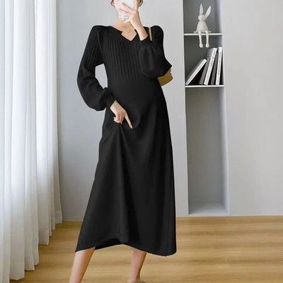 Rasedatele Soliidsed kleidid Sügistalvised riided rasedatele Mood Kuum ema avar imetamiskleit Rasedus Vestidos