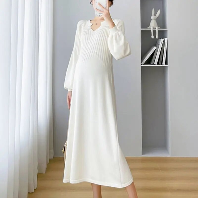 Rasedatele Soliidsed kleidid Sügistalvised riided rasedatele Mood Kuum ema avar imetamiskleit Rasedus Vestidos