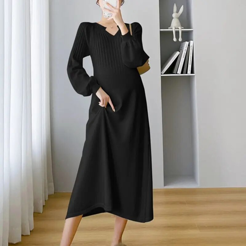 Rasedatele Soliidsed kleidid Sügistalvised riided rasedatele Mood Kuum ema avar imetamiskleit Rasedus Vestidos