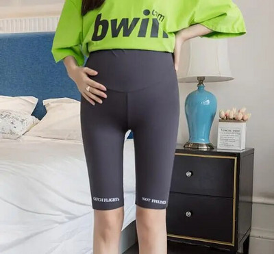 Grūtnieces Legingi Grūtnieču Jogas Bikses Vasaras Haizivīdas audums Sieviešu Plāns Melns Tievs Sporta Fitnesa Šorti ar augstu vidukli