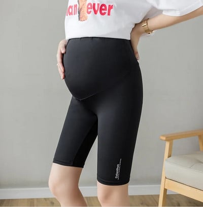 Grūtnieces Legingi Grūtnieču Jogas Bikses Vasaras Haizivīdas audums Sieviešu Plāns Melns Tievs Sporta Fitnesa Šorti ar augstu vidukli