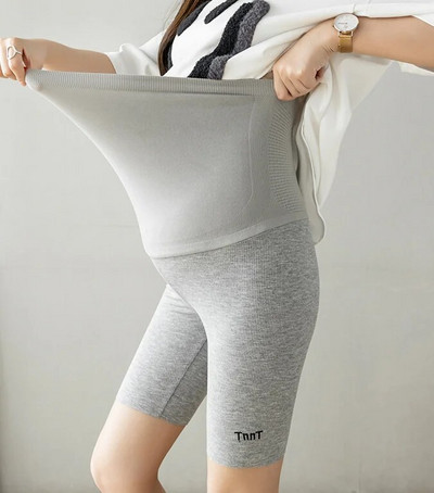 Grūtnieces Legingi Grūtnieču Jogas Bikses Vasaras Haizivīdas audums Sieviešu Plāns Melns Tievs Sporta Fitnesa Šorti ar augstu vidukli