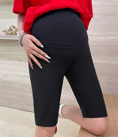 Grūtnieces Legingi Grūtnieču Jogas Bikses Vasaras Haizivīdas audums Sieviešu Plāns Melns Tievs Sporta Fitnesa Šorti ar augstu vidukli