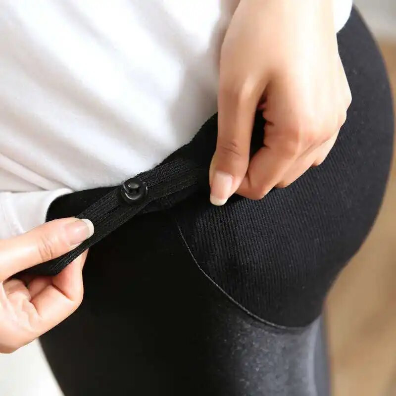 nėščiosioms pavasaris rudeniui ploni siauri antblauzdžiai nėščiosioms grynai juodi ryškiai blizgantys antblauzdžiai step pėdos kelnės