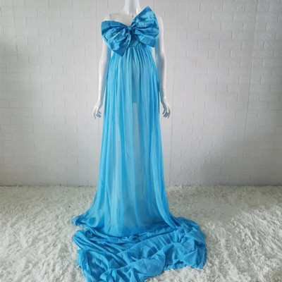 Vasaras grūtnieču fotografēšanas rekvizīti Tērpi Liels loks mezgls Grūtnieču fotosesija Modes gara kleita