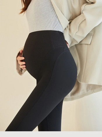 Облекло за бременни жени Клинове за бременни Есен Зима Нова фотосесия за бременност Панталони Плюс кадифени дебели облекла Топли панталони