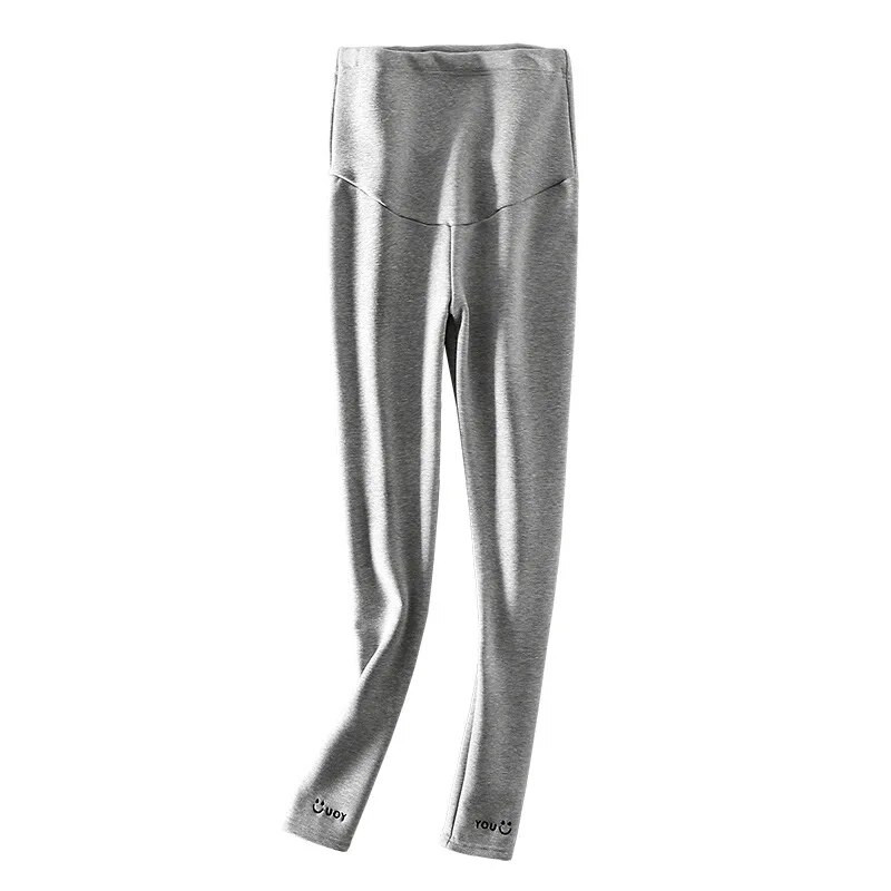 Χειμερινό φθινόπωρο Εγκυμοσύνη Κολάν εγκύων Γράμμα Smile Παντελόνι Ζεστό Βελούδινο Θηλασμό Κοιλιακά Ρούχα Για Skinny εγκυμοσύνης