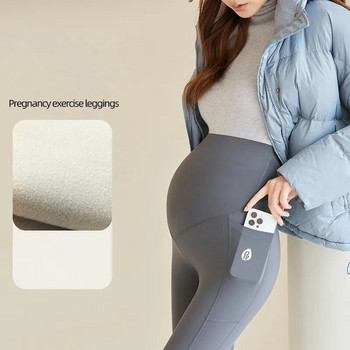 Χειμωνιάτικο ζεστό παντελόνι έγκυες γυναίκες με κάτω παντελόνι εγκυμοσύνης ψηλόμεσο καλσόν Παντελόνι Γυναικείο Άνετο αναπνεύσιμο ελαστικό κολάν