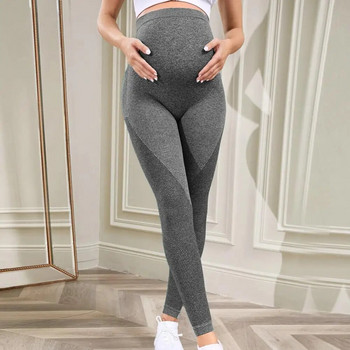 Κολάν εγκυμοσύνης Ψηλόμεση Ρούχα εγκυμοσύνης Έγκυες Στήριξη κοιλιάς Πλεκτά κολάν Παντελόνι Body Shaper Ένατο παντελόνι