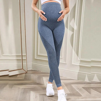 Клинове за бременни Дрехи за бременни с висока талия Трикотажни клинове за поддържане на корема за бременни жени Оформящи тялото панталони Ninth Pants