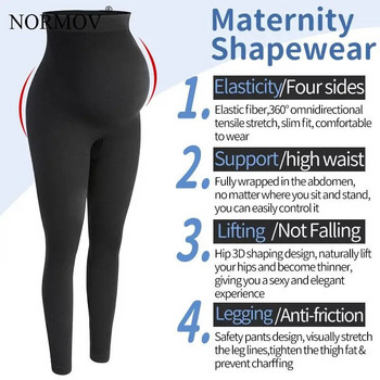NORMOV Κολάν εγκυμοσύνης πλεκτό ψηλόμεσο Κολάν έγκυος στήριξης κοιλιάς Γυναικείο κοκαλιάρικο παντελόνι διαμόρφωσης σώματος εγκυμοσύνης