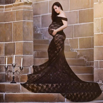 Δαντελένιο φόρεμα εγκυμοσύνης για φωτογραφική λήψη Μακρύ μάξι σέξι φόρεμα εγκυμοσύνης Ρούχα για έγκυες γυναίκες Φόρεμα εγκυμοσύνης στηρίγματα φωτογραφίας