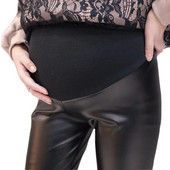 Pavasario rudens gimdymo kelnės Dirbtinės PU odos plonos antblauzdžiai nėščiosioms mados žindymas pilvą palaikantis drabužis nėštumas