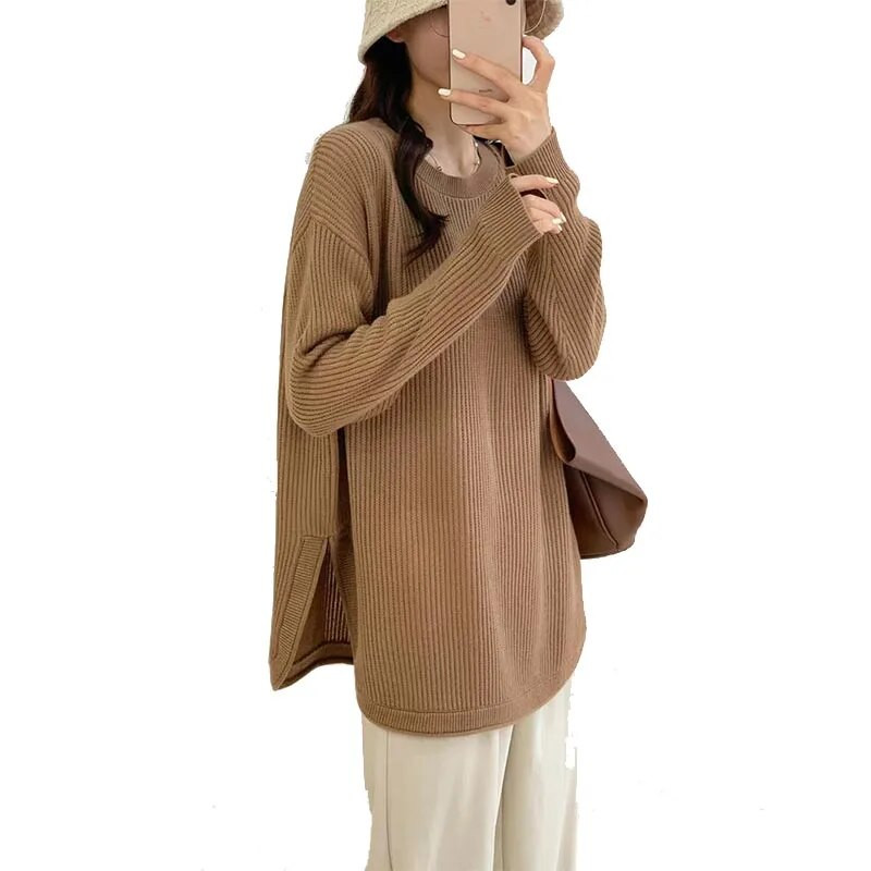 2023. gada jauns rudens un ziemas grūtnieču džemperis, sieviešu drēbju komplekts liela izmēra neregulārs džemperis lielizmēra modes bikses, kostīms grūtniecēm