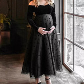 Pavasara Rudens Grūtnieču kleitas Fotosesijai Apģērbs Ballīšu kleitas Grūtniecēm Fotografēšana Kleita Grūtnieču apģērbs