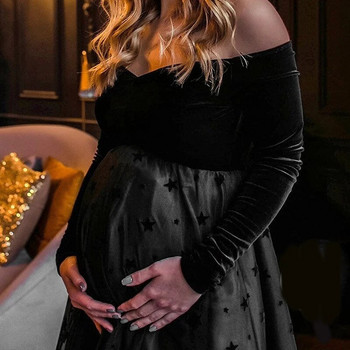Φορέματα εγκυμοσύνης άνοιξη φθινοπώρου για φωτογράφιση ρούχα για πάρτι φορέματα για έγκυες γυναίκες Φωτογραφία φόρεμα εγκυμοσύνης