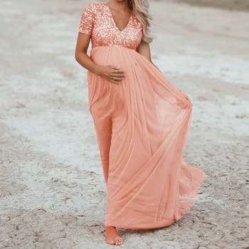 Φορέματα εγκυμοσύνης άνοιξη φθινοπώρου για φωτογράφιση ρούχα για πάρτι φορέματα για έγκυες γυναίκες Φωτογραφία φόρεμα εγκυμοσύνης
