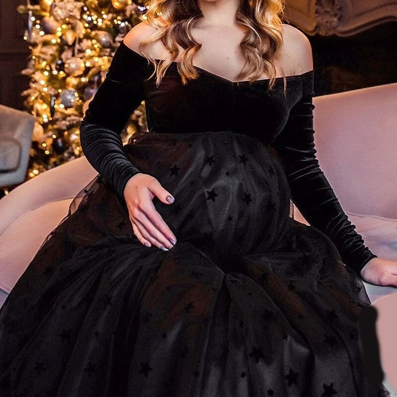 Pavasara Rudens Grūtnieču kleitas Fotosesijai Apģērbs Ballīšu kleitas Grūtniecēm Fotografēšana Kleita Grūtnieču apģērbs