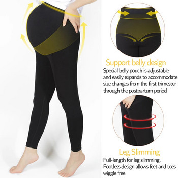 Клинове за бременни с висока талия Тесни дрехи за бременни за бременни жени Поддържащи корема Плетени клинове Панталони за оформяне на тялото