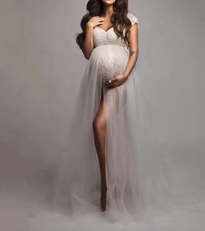 2023 New Fashion Photography Maternity Φορέματα από τούλι Φορμάκια για έγκυες γυναίκες Φωτογραφικό φόρεμα με φόρεμα από τούλι