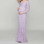 2023 m. Nėštumo fotosesijos suknelė Drabužiai ilgomis rankovėmis nėščioms moterims Madingi drabužiai nėščiosioms Nėriniuoti nėriniuota suknelė nėščiosioms