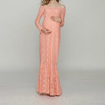 Φόρεμα 2023 Φωτογράφηση εγκυμοσύνης Μακρυμάνικα Ρούχα για Έγκυες Μόδα Ρούχα εγκυμοσύνης Δαντέλα Φόρεμα για πάρτι εγκυμοσύνης