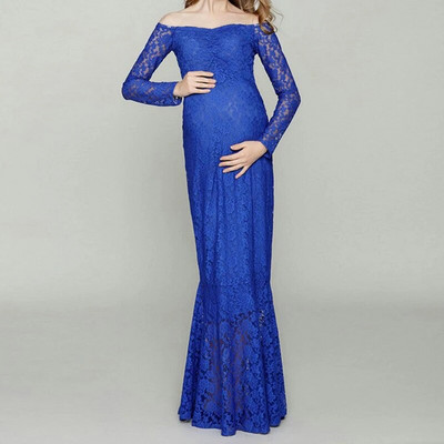 2023 m. Nėštumo fotosesijos suknelė Drabužiai ilgomis rankovėmis nėščioms moterims Madingi drabužiai nėščiosioms Nėriniuoti nėriniuota suknelė nėščiosioms