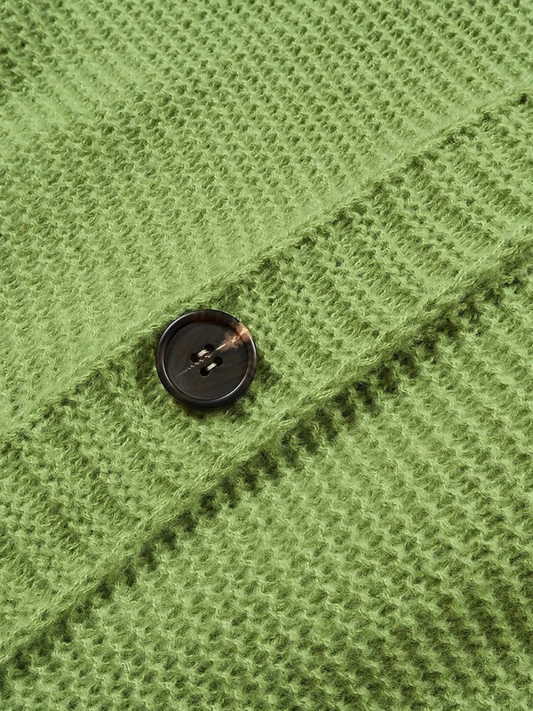 Moteriškas laisvalaikis ilgomis rankovėmis su apykakle, priekyje megztas megztinis su sagutėmis, briaunotas megztinis Nėščioms