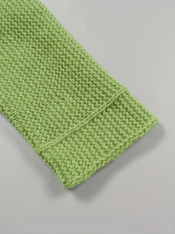 Moteriškas laisvalaikis ilgomis rankovėmis su apykakle, priekyje megztas megztinis su sagutėmis, briaunotas megztinis Nėščioms