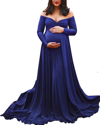 Γυναικείο βραδινό φόρεμα 2022 Σέξι φόρεμα με λαιμόκοψη για έγκυες γυναίκες Ρούχα εγκυμοσύνης Φορέματα κοστουμιών με φωτογραφικά στηρίγματα
