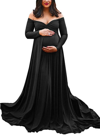 Γυναικείο βραδινό φόρεμα 2022 Σέξι φόρεμα με λαιμόκοψη για έγκυες γυναίκες Ρούχα εγκυμοσύνης Φορέματα κοστουμιών με φωτογραφικά στηρίγματα
