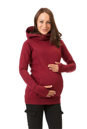 Γυναικεία φούτερ νοσηλευτικής μητρότητας Φούτερ με κουκούλα εγκυμοσύνης με κουκούλα θηλασμού Μακρυμάνικο πουλόβερ με κουκούλα