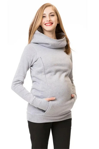 Γυναικεία φούτερ νοσηλευτικής μητρότητας Φούτερ με κουκούλα εγκυμοσύνης με κουκούλα θηλασμού Μακρυμάνικο πουλόβερ με κουκούλα