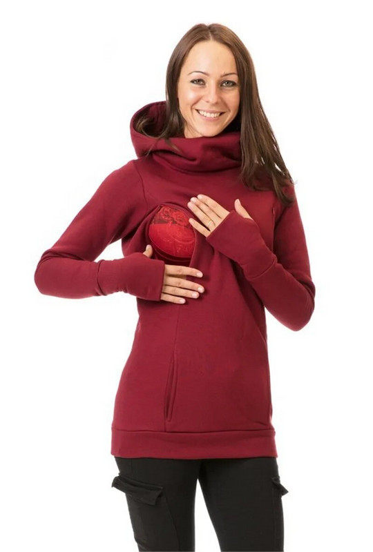 Nėščiųjų slaugos džemperis Moteriškas megztinis nėščiosioms ilgomis rankovėmis su gobtuvu žindymo džemperis nėščioms moterims ilgomis rankovėmis su gobtuvu