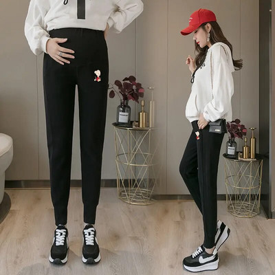 Kućne ležerne tajice za trudnice, čvrste tajice za trudnice, široke podesive hlače za fitness