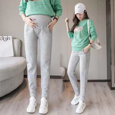 Kućne ležerne tajice za trudnice, čvrste tajice za trudnice, široke podesive hlače za fitness