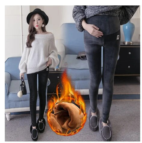 Velvet Motinystės Antblauzdžiai Kelnės nėščiosioms Šilti Žieminiai Motinystės Drabužiai Storinantys Nėštumo Kelnės Drabužiai